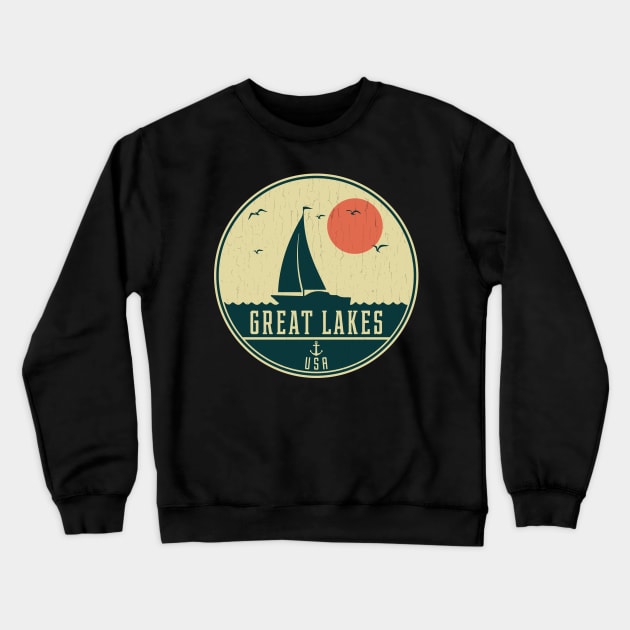 Great Lakes Sailing Design Crewneck Sweatshirt by dk08